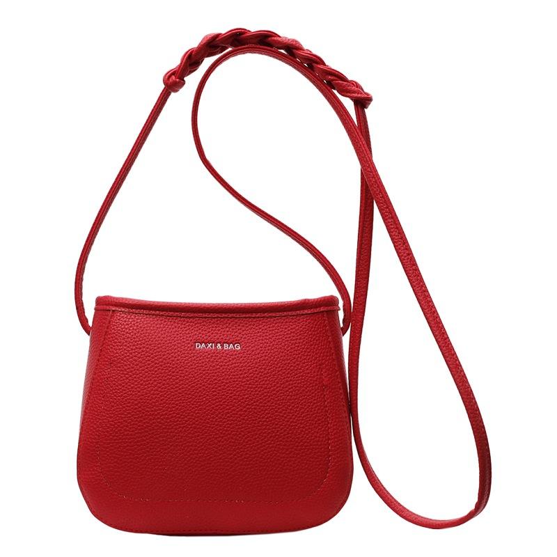 Fashionable, Casual, Simple, Niche, Solid-color, Single-shoulder Bag, Crossbody Bucket Bag