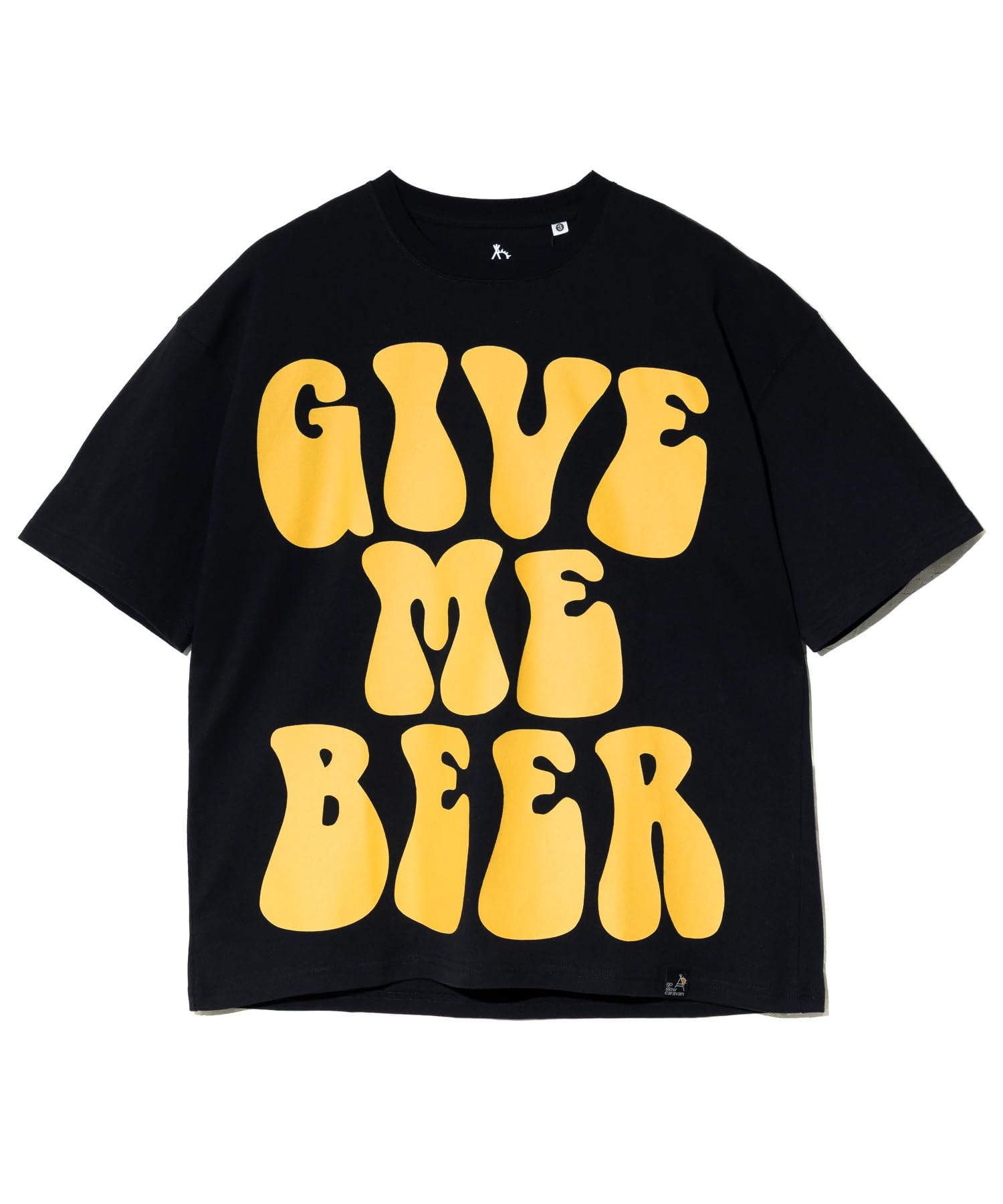 

[go slow caravan] 341919 USA/C GIVE ME BEER! Yuttari T-Shirt, Black, Size M