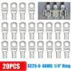 20Pcs 4 AWG 1/4" (M6) Wire Lugs Ring Audio Terminal Connectors Ends Heavy Duty Battery Cable Lugs Kit