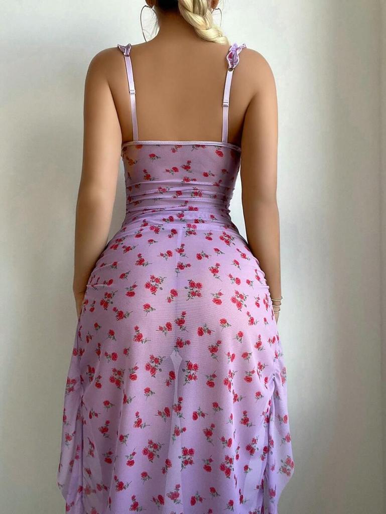 Sexy European & American Slim Fit Slit Nightdress