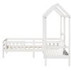 Solid Wood Bed and Bench with Roof White 75x190 cm Pine Wood