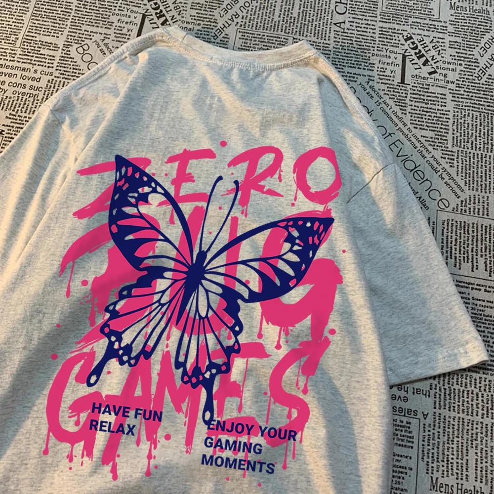 Habe Fun Relax Zero Games T Shirt Men Women Cotton Summer Tops Fashion Streetwear Hip Hop Breathable T-Shirt Crewneck New Tshirt