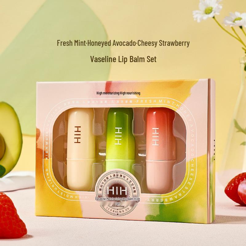 

HIH Вазелин Экстра Увлажняющий Бальзам для Губ - Мятный, Клубничный, Авокадо Вкусы