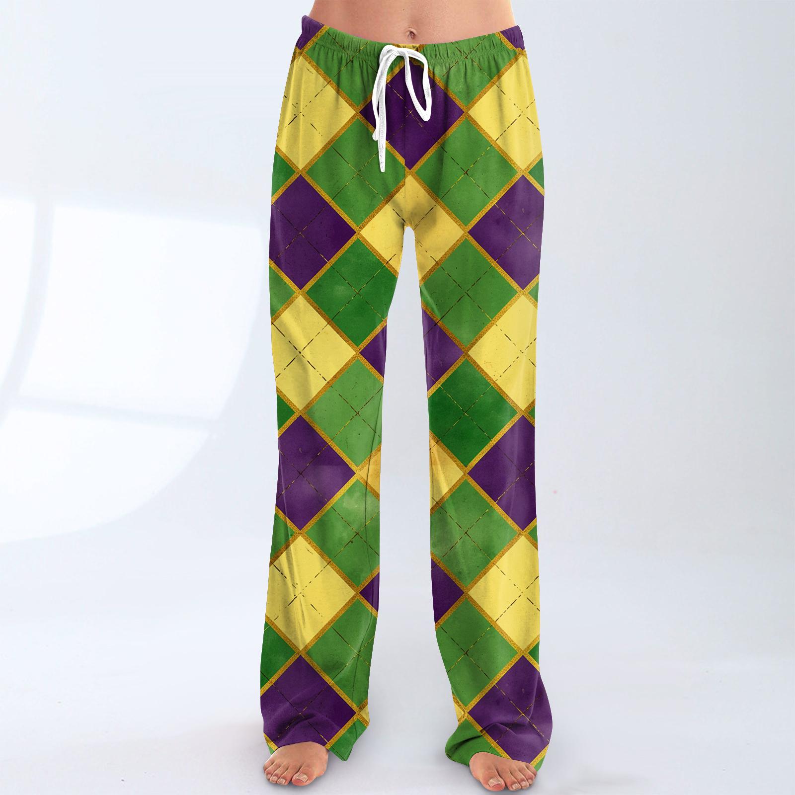 

Женские свободные и повседневные брюки с широкими штанинами с карнавальным принтом, эластичным поясом, кулиской и карманом L