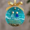 1/2Pcs Sea Glass Friendship Keepsake Decor, Sea Glass Friendship Hanging Ornaments for Tree Decorations, Timeless Friendships Gifts for Best Friends