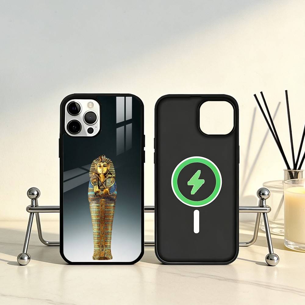 E-Ägypten P-Pharaonen Wandmalerei Handyhülle Für iPhone17,16,15,14,13,12,11 Plus,Pro Max Magnetisch Für Magsafe Kabelloses Laden