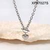 Stainless Steel Heart Pendant Necklace & Bracelet Set - Fashionable Titanium Jewelry