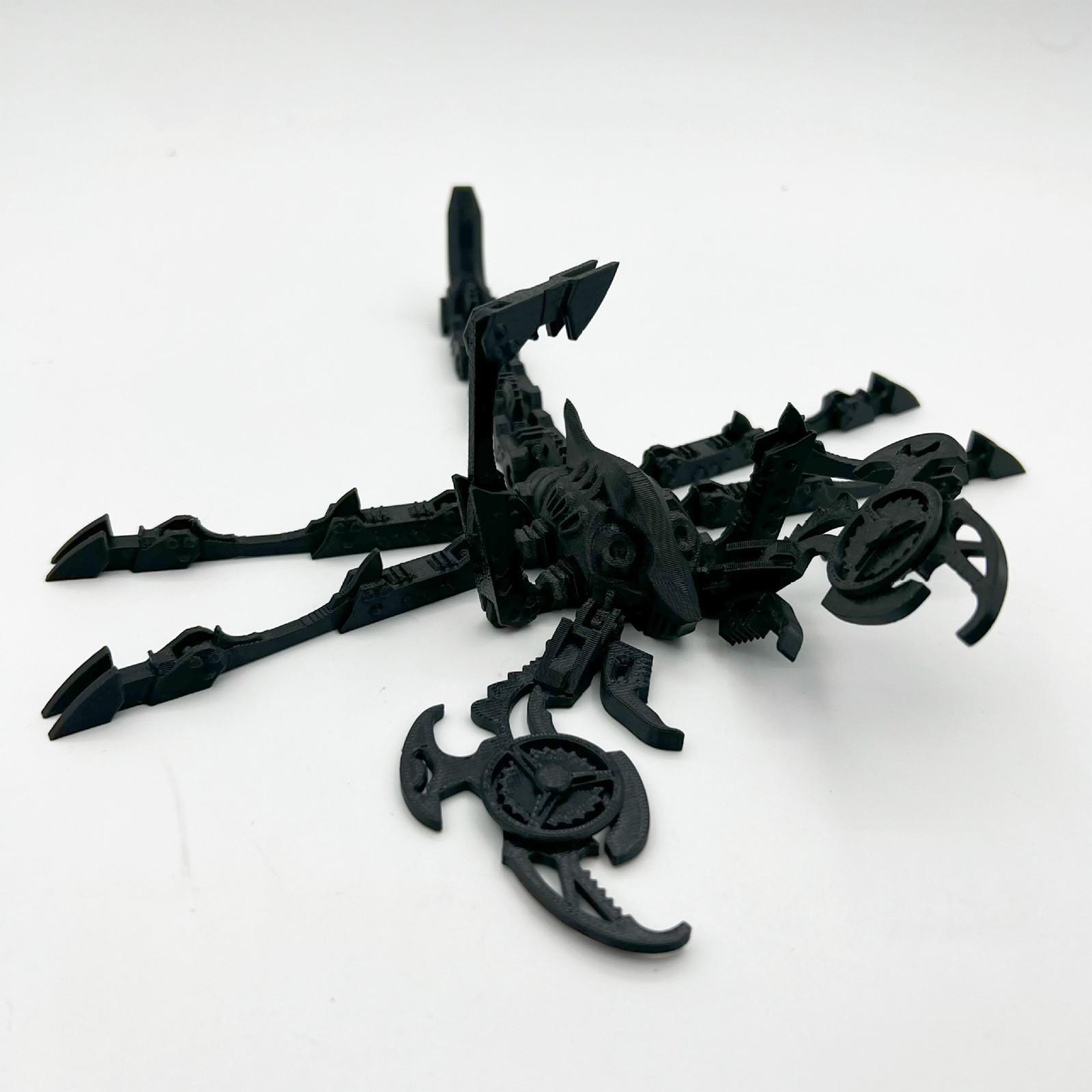 

3D-печатная игрушка-скорпион, подвижная игрушка, с подвижными суставами, 3D-печатная игрушка, украшение, снятие стресса, подвижная One Size чёрный