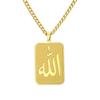 Collana Ciondolo Simbolo Islamico Allah Dreamtimes per Uomo Charms Benedizione Allah Gioielli Ciondolo Quadrato in Acciaio Inossidabile per Feste