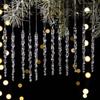 Transparent Acrylic Snowflakes Shatterproof Xmas Tree Ornaments Icicle Pendants  New Year