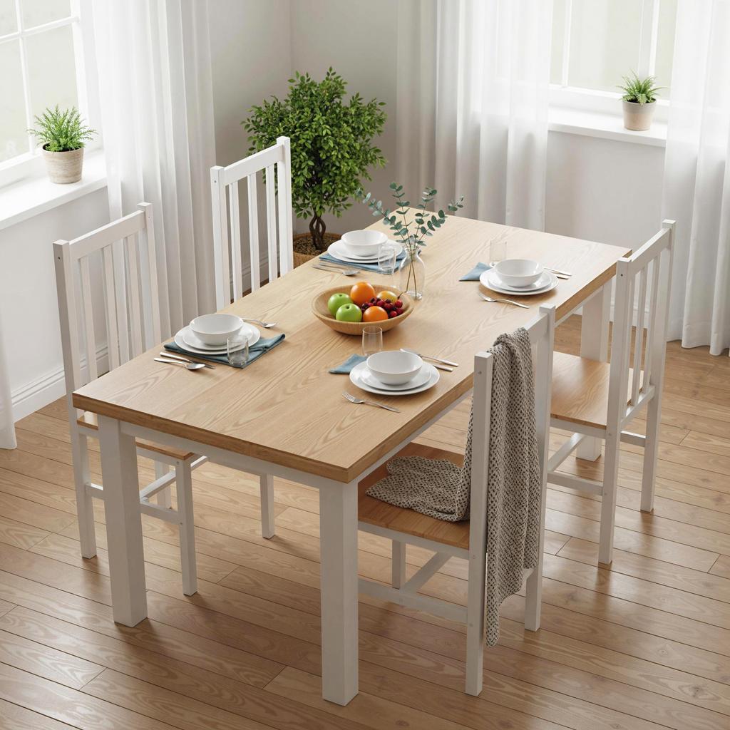 Set of 4 Kitchen Chairs Dining Chairs Chairs, Solid Wood, Modern Design, 38.5 cm x 47.5 cm x 99 cm, Natural