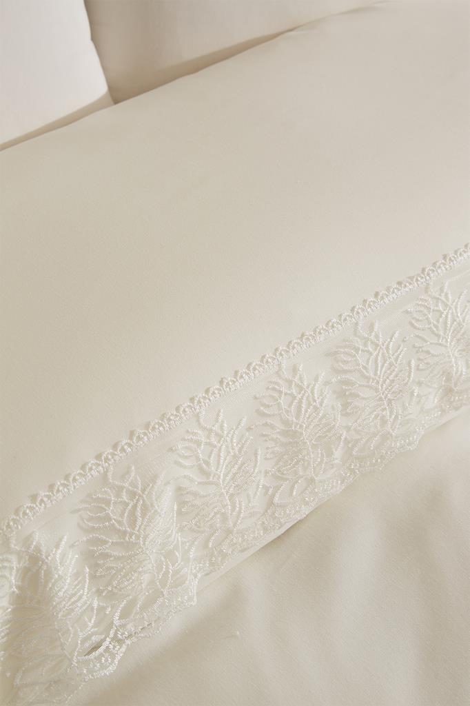 Secil Sada povlaků na přikrývku 6 kusů, povlak na přikrývku 200x220, prostěradlo 240x260 bavlněná látka, plná velikost, krémová dvojitá velikost