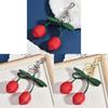Leather Cherry Keychain With Fruit Pattern For Girls And Handcrafted Style