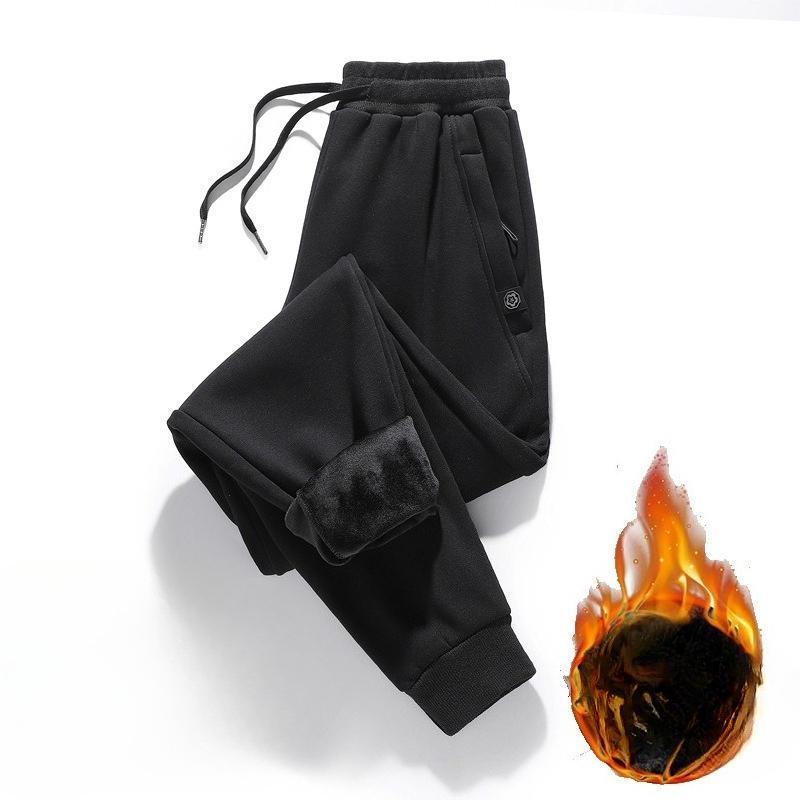 Herrenhosen Herbst/Winter Thermohose Locker geschnitten Gerades Bein Herrensporthose Lässig mit Bündchen Lange Hose