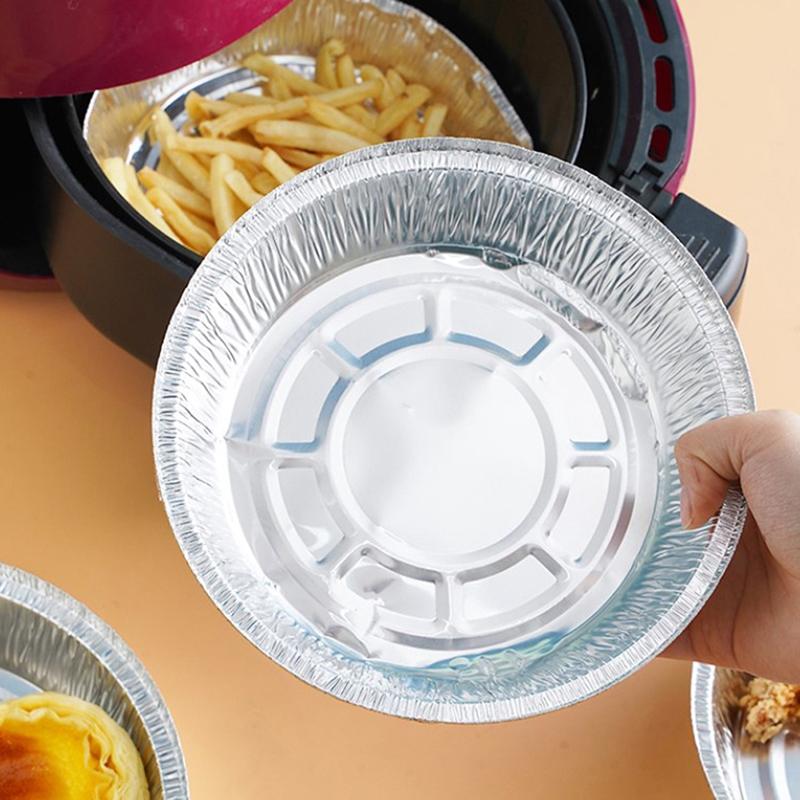 10Pcs 6/7/8/9 Inch Round Tin Foil Pie Dish Tin Cake Tray Baking Pans Bake Cases