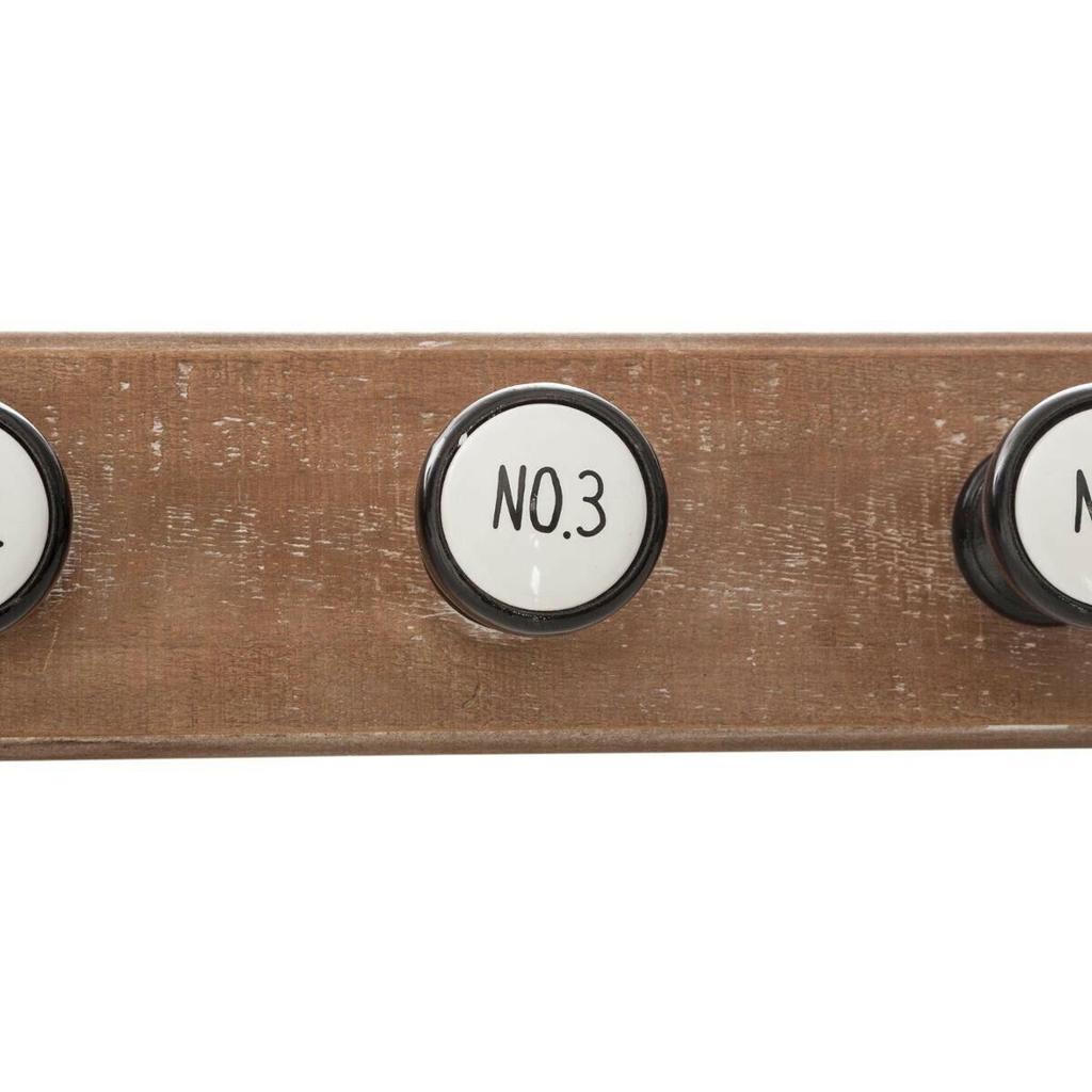 Hanger with 6 ceramic hooks WOODEN