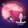 LED Glowing Butt Plug Fox Tail For Woman Man Separable Metal Anal Plug with Tail Luminous Cosplay Sex Anal Toys for Couples