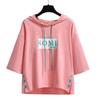 2024 Summer Women's Korean Style Hooded Short Sleeve T-shirt: Loose Fit, Perfect for Female Students