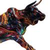 Funny Animal Statue Resin Sculpture Table Centerpiece Decor Graffiti Cow Figurine for Bookshelf Dining Room Porch Bedroom Home