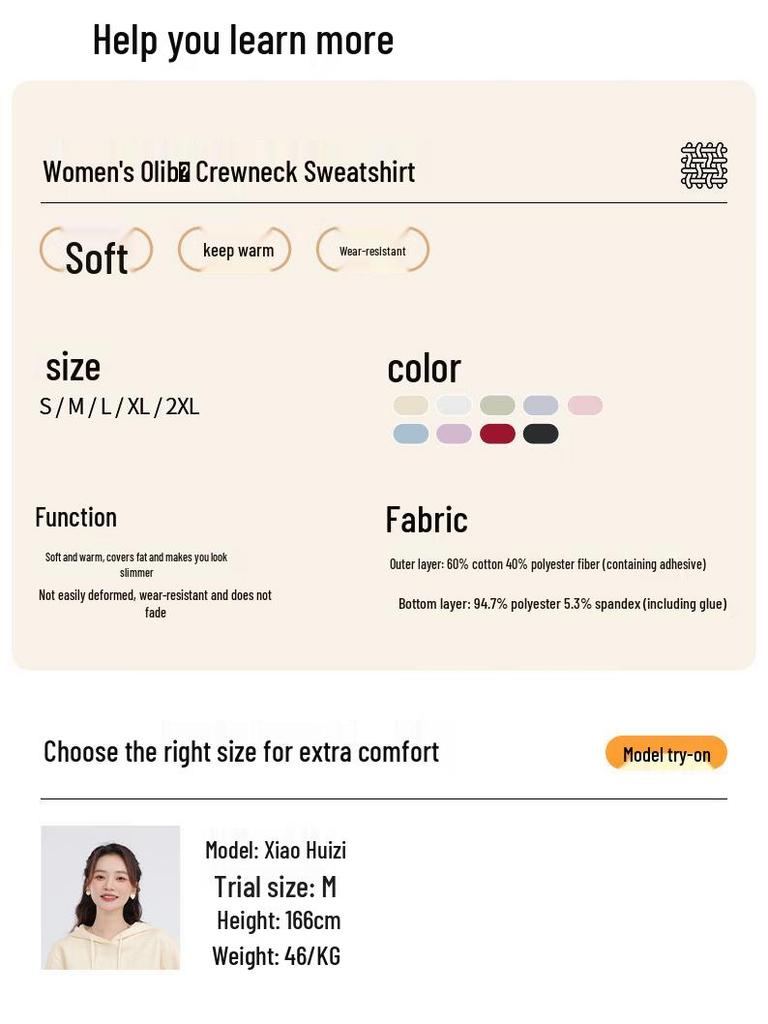 Warrior Women's Winter Aoli Fleece Warm Round Neck Sweatshirt