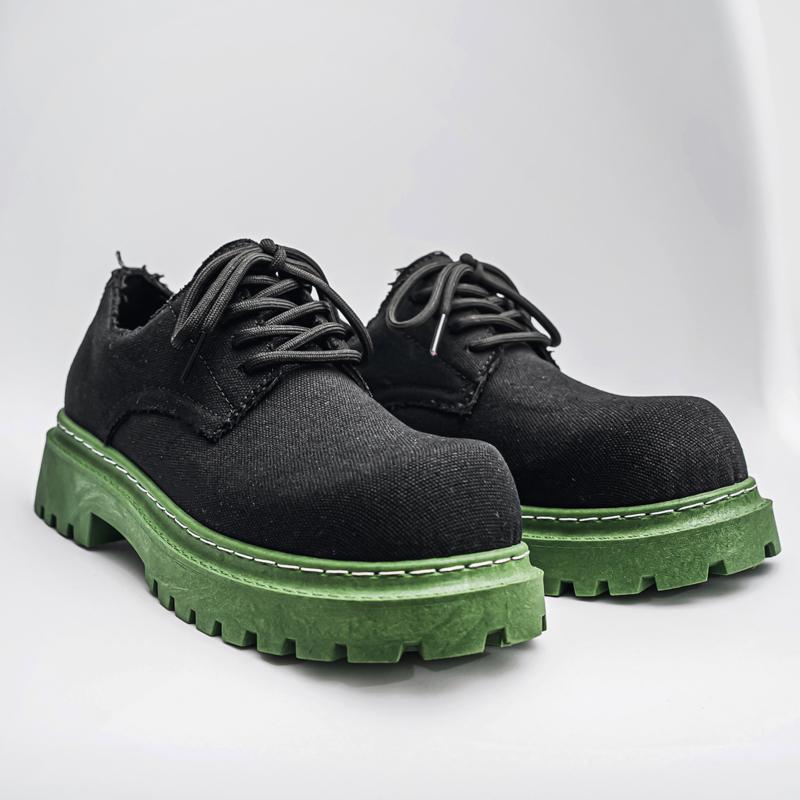 Men's shoes 2025 spring new British style casual versatile men's thick-soled wear-resistant retro big head leather shoes tide