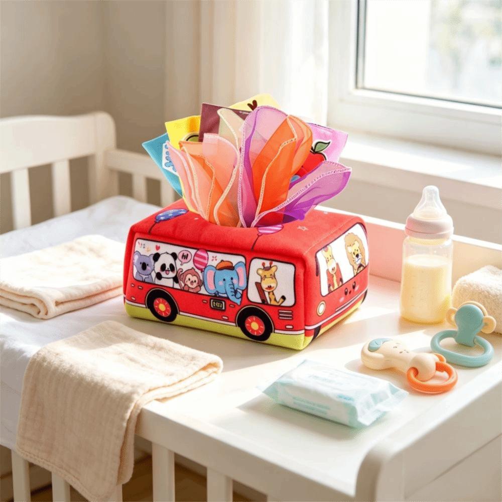 Interactive Baby Montessori Boxes Educational Infant Pull Along Tissue Box Toys  Finger Exercising
