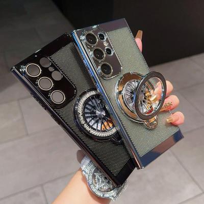 Pouzdro na telefon Samsung S25 Ultra s gyroskopickým stojánkem, síťkou pro odvod tepla a fólií na objektiv S24P