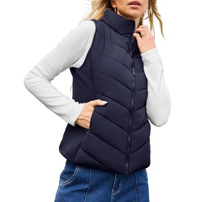 New Women's Cotton Padded Vest Sleeveless Jacket for Crossborder