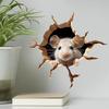 Wall Sticker Little Mice Mouse Hole Wall Sticker - Realistic Funny Cute Mice Home Decal