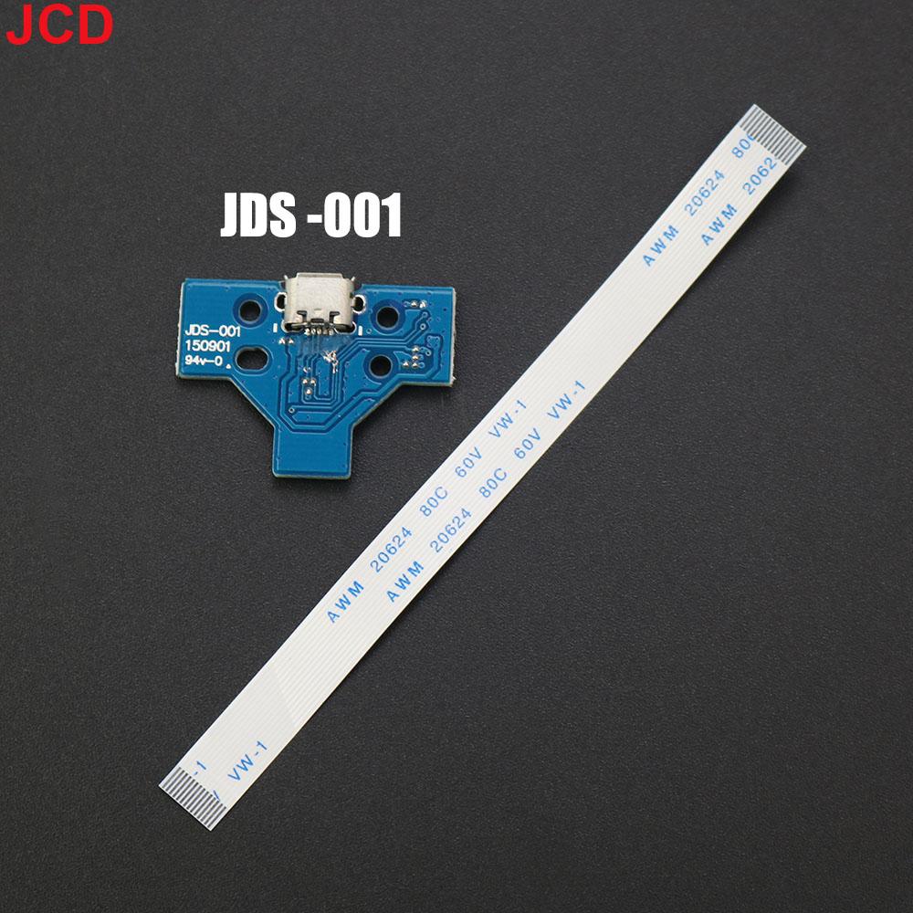 JCD 1pcs For PS4 Slim Pro Game Controller USB Charging Port Socket Circuit Board 12Pin JDS 011 030 040 055 14Pin 001 Connector