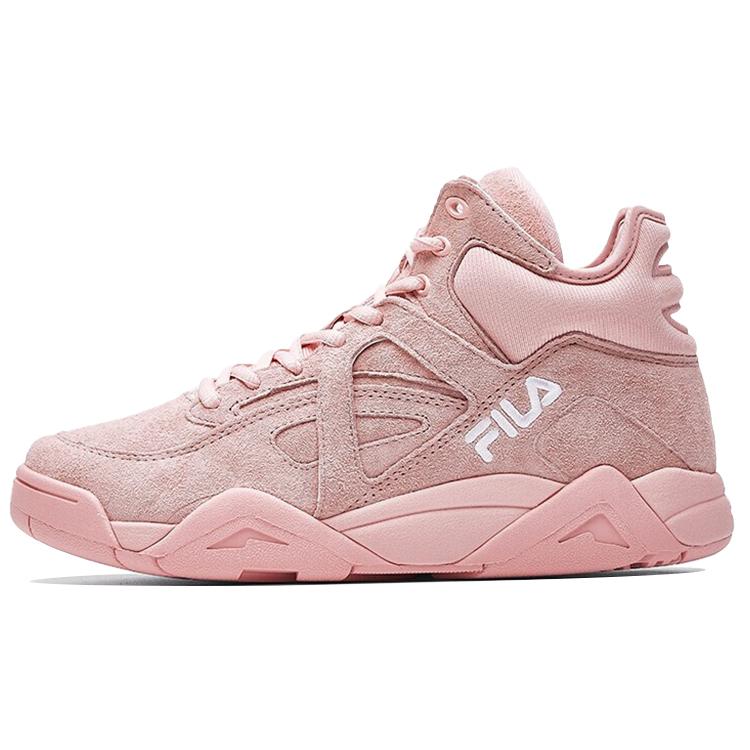 FILA Cage Synthetic Leather Mid top Vintage Basketball Shoes Women s Cherry Blossom Pink F52W931203FSP 38.5