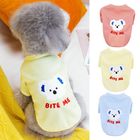 

Футболка для домашних животных BITE ME с узором, дышащая полиэстеровая футболка с рисунком собаки, двуногие летние рубашки для домашних животных