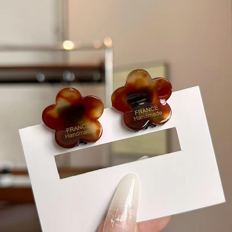 2Pcs Acetate Shark Hair Clip for Women Flower Hair Claw Thick Ponytail Barrettes Girl Hair Accessories