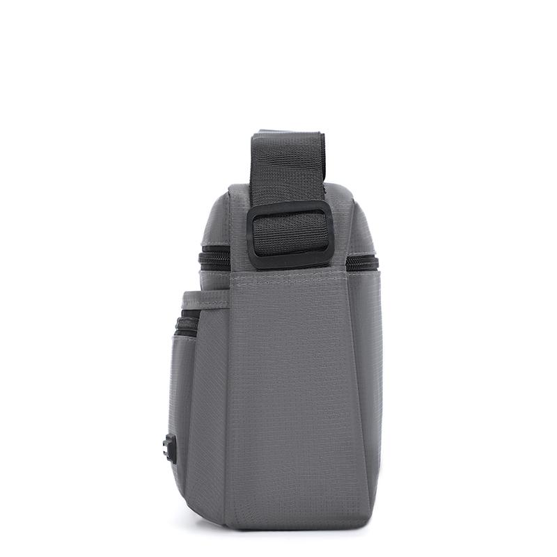 Men's Oxford Cloth Crossbody Bag - Slim Multi-Zip Shoulder Bag for Daily/Commute (3 Color Options)