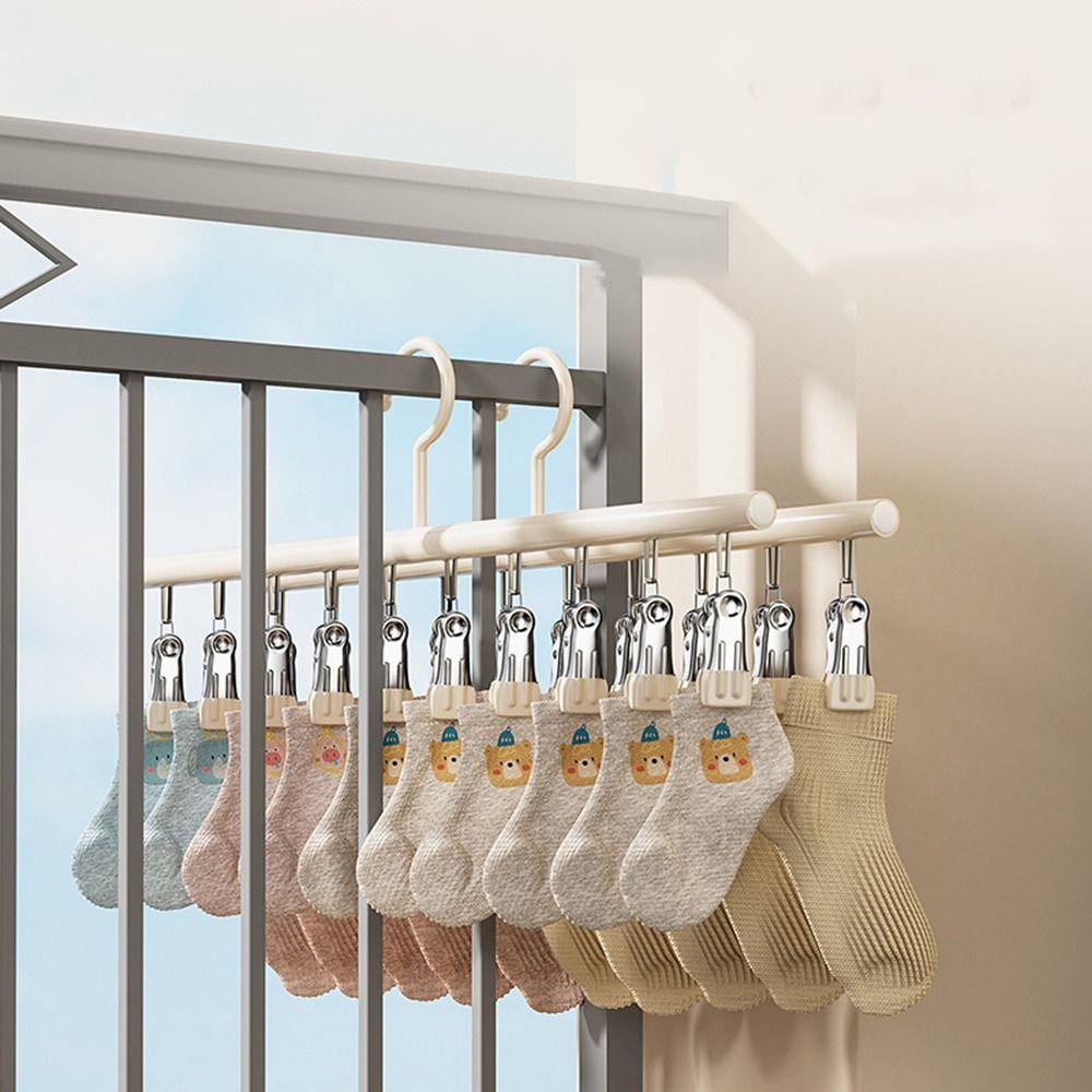 3Pcs Anti-Slip Socks Drying Rack Stainless Steel Underwear Drying Clips  for Home