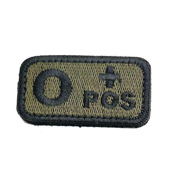 Embroidered Tactical Blood Type Velcro Patch for A, O, AB, POS, NEG Identification