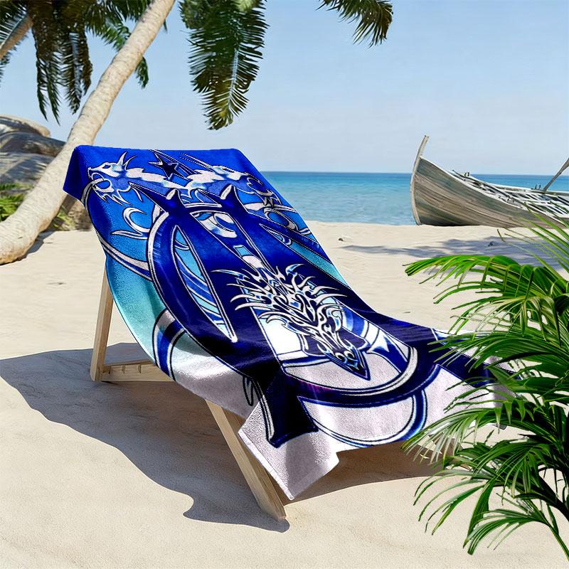 l'Oheme Logo Print Beach Towel, Large Soft Quick Dry Towel for Beach Camping Swimming