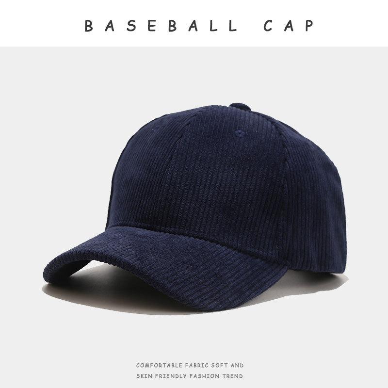 New Fall Winter Trendy High-quality Corduroy Cap Women Wide-brimmed Face-covering Youth Baseball Cap Street Sport Men Hiphop Cap