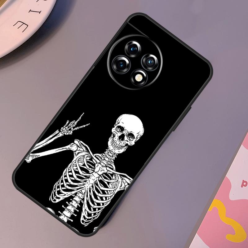Aesthetic Skeleton Skull Case For OnePlus 12 11 9 10 Pro 9RT 10T 10R 12R OnePlus Nord CE 2 3 Lite 2T N10 N20 Cover