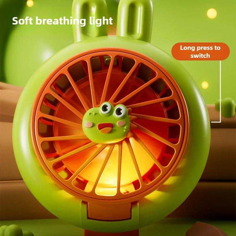 Summer Handheld Mini Fan, Children's Cute Cartoon Watch, Small Fan, USB Charging, Portable Fan, Three Speed with Light Gift
