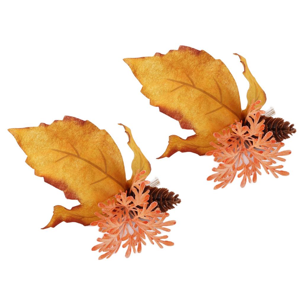 2Pcs Innovative Napkin Ring Decorative Simulation Flower Napkin Holder for Wedding BirthdayMaple