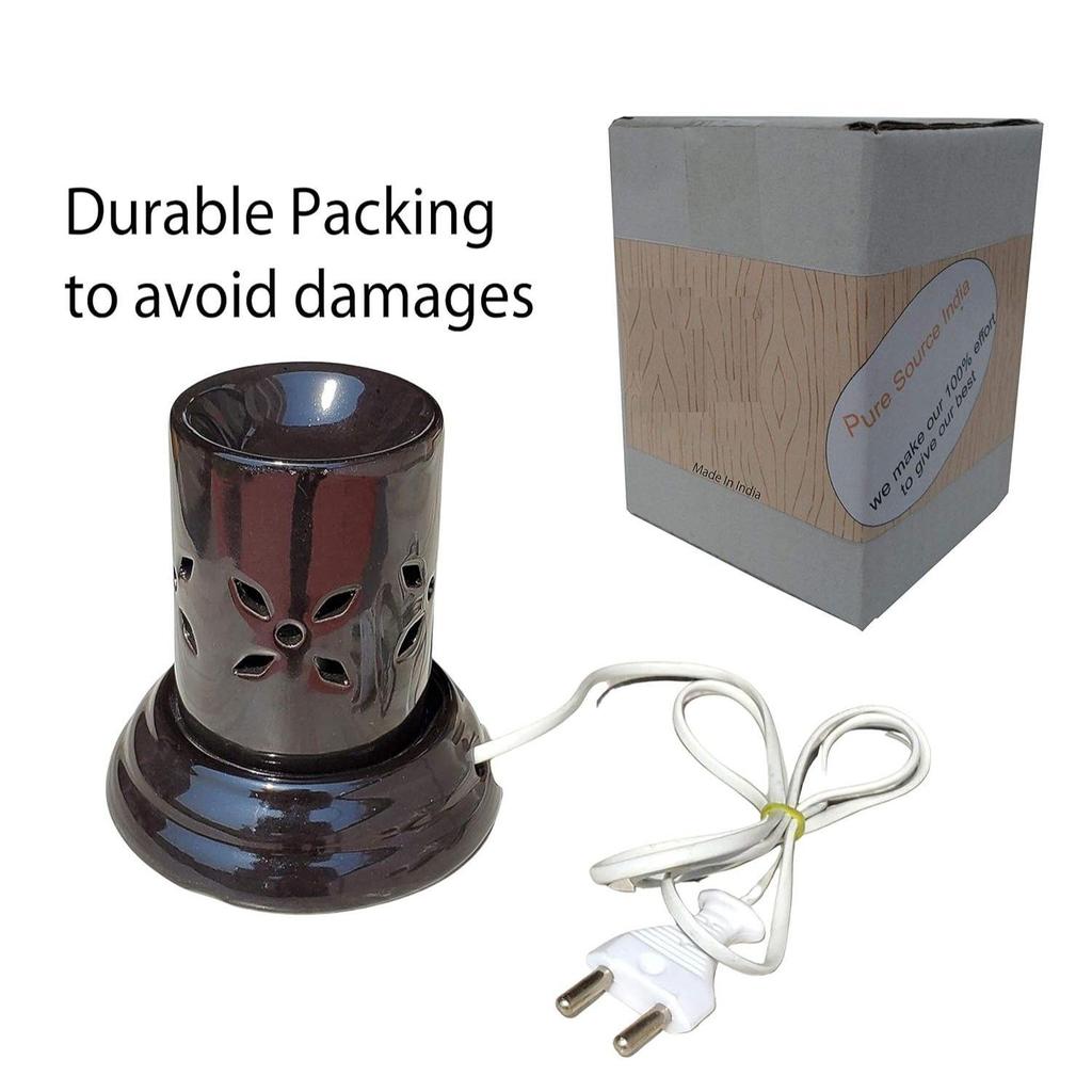Ceramic Oil Diffuser Electric Small (4.5 Inch, Black)