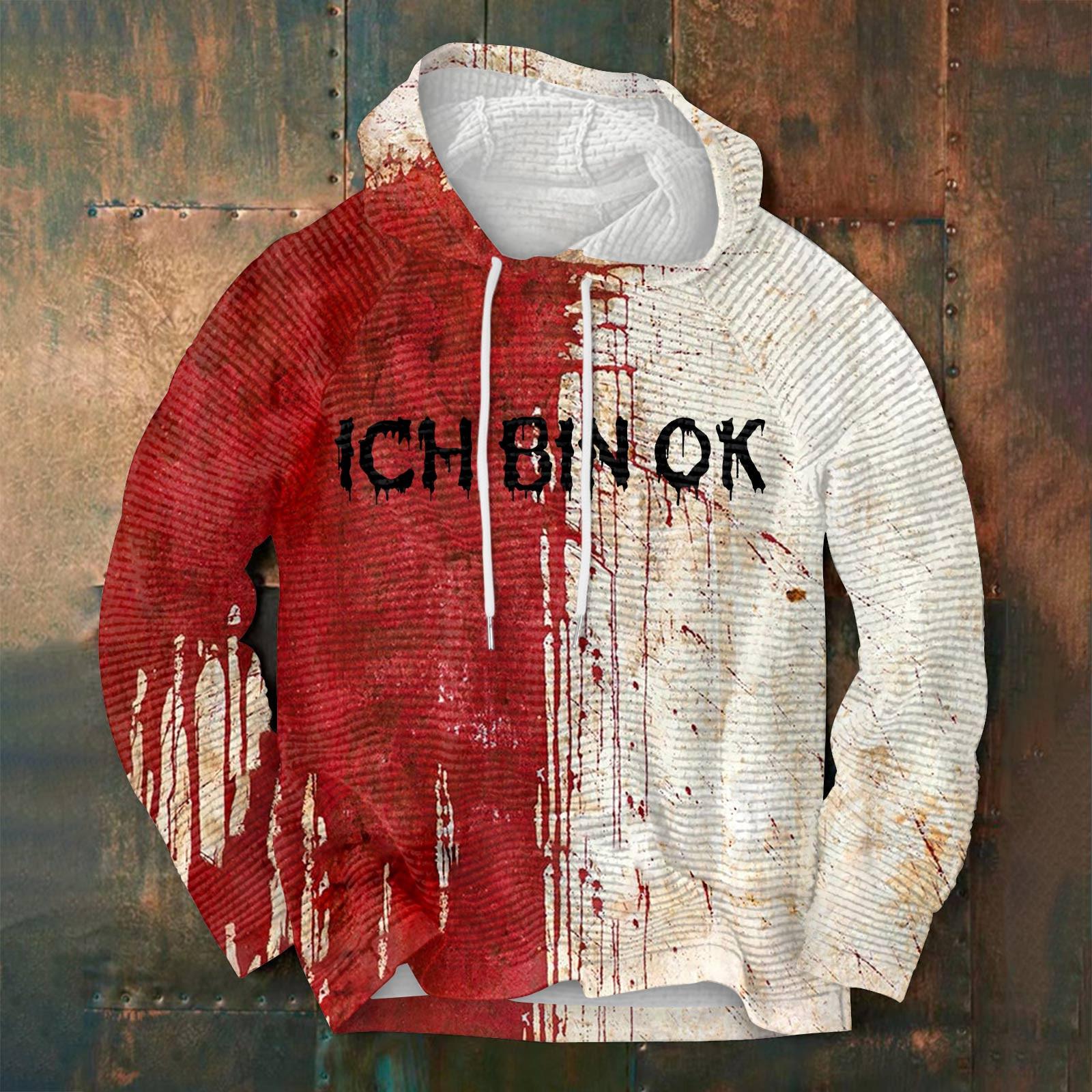 

Весенне-осенняя мужская толстовка с воротником-стойкой на открытом воздухе, повседневные свитера, топы XXXXL красный