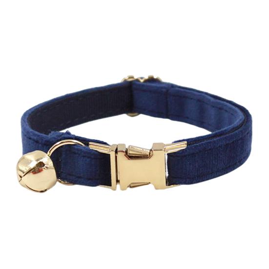 Cat Collar Velvet Solid Color Pet Chocker Necklace with Bell Adjustable Neck Collar for Cat Kitten Puppy Small Dogs