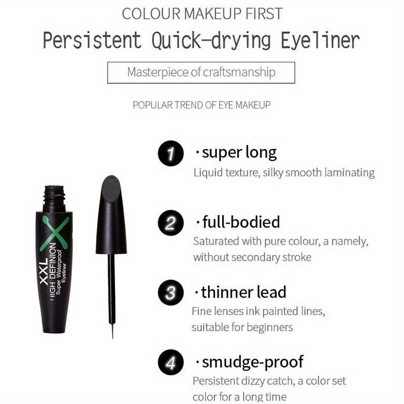 6ml Large Volume Eyeliner,Waterproof, Sweat Proof, No Smudging, Fast Drying Eyeliner,longlasting Cool Black Eyeliner for Beginners