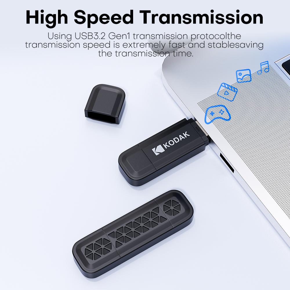 Kodak K143D USB Flash Drive Type C 32GB/64GB/128GB/256GB USB3.2 Pendrive High Speed Dual Memory Stick For Smartphone Laptop