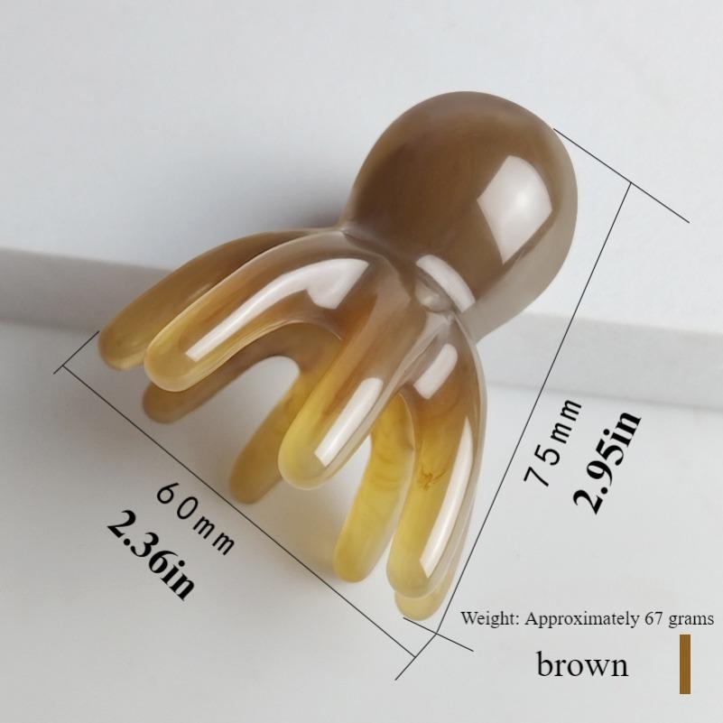 Resin Octopus Massage Comb Head Meridian Scraping Scalp Massager Tool Portable 8-Prong Head SPA Massage Comb For Anti Fatigue