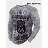 Men's 3D Geometric Print Long Sleeve Casual Sports T-Shir