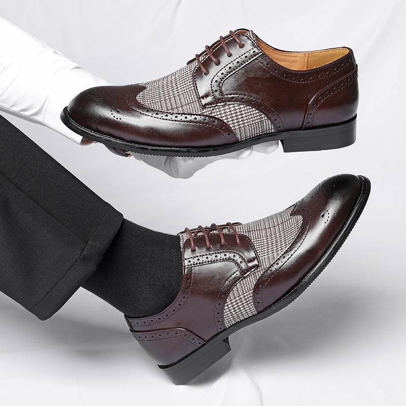Fashion Stylish Leather Derby Shoes Classic Men Business Dress Footwear Comfortable Men's Casual Shoes Outdoor Oxford Shoes Man Sneakers