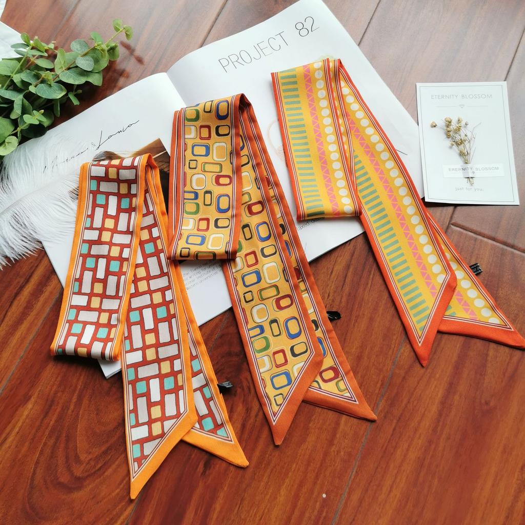 Hair Band Women Tie Hair Silk Scarf Silk Ribbon Headgear Internet Celebrity New Streamer French Long Silk Scarf Small Scarf Hair Strap